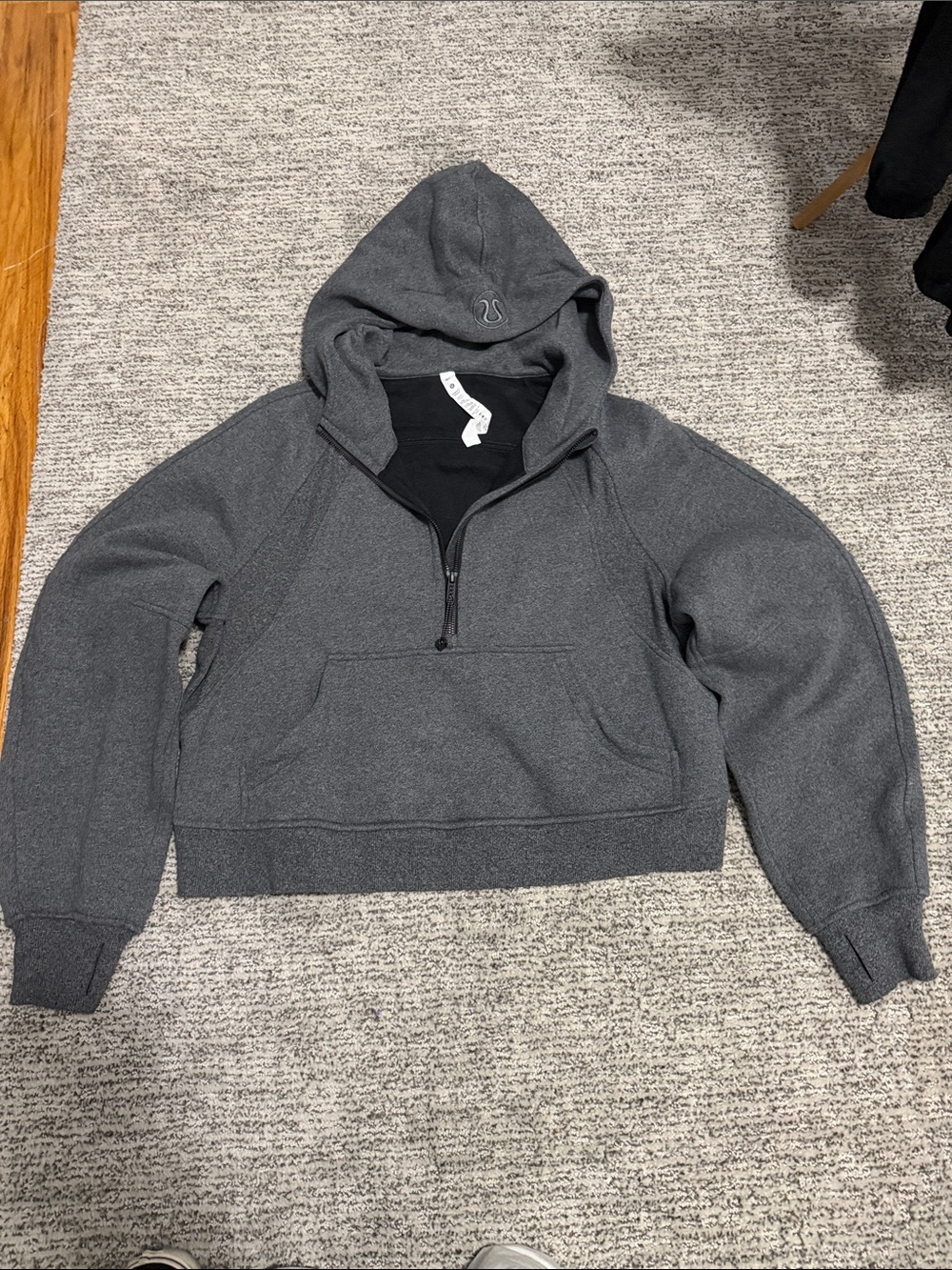 lululemon athletica Women's Charcoal Gray Half-Zip scuba hoodie